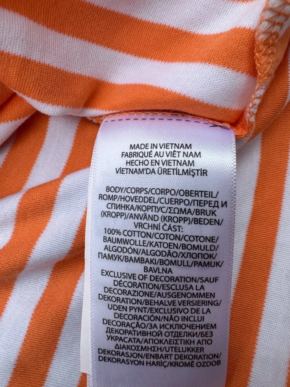 Polo Ralph Lauren Mens Large Short Sleeve Polo Classic Fit Stripes Orange Collar